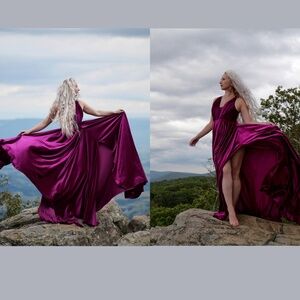 Reclamation daydreaming gown Magenta velvet Maxi Dress